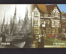 1999 Isle of Man UK10 / 110 units North Quay - Douglas - Old and New (Siemens - S35 (Module 35)) Phone Card