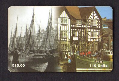 1999 Isle of Man UK10 / 110 units North Quay - Douglas - Old and New (Siemens - S35 (Module 35)) Phone Card