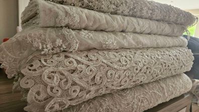 Bridal Fabric beaded lace