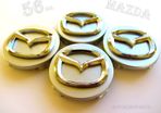 1set 3D Mazda 56mm Alloy Wheel Center Caps cap Hub Cover silver & chrome logo 56