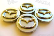 1set 3D Mazda 56mm Alloy Wheel Center Caps cap Hub Cover silver &amp; chrome logo 56