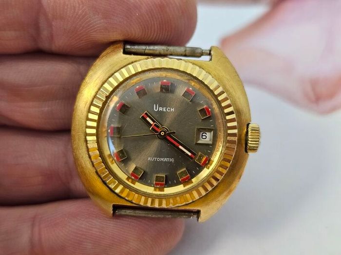 Vintage Automatic Swiss Made Urech Small Cased Unisex Swiss Watch from 1960s