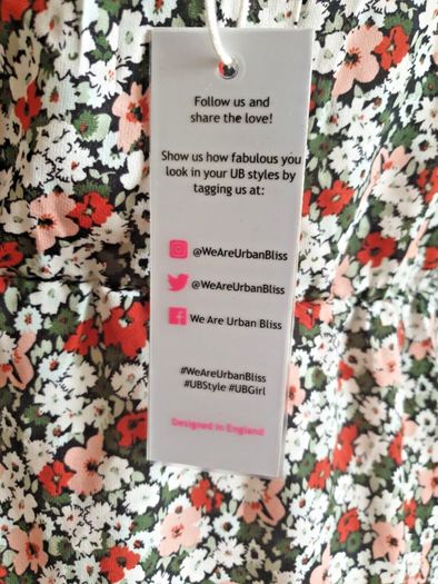 Urban Bliss Ladies Floral Puffed Sleeve Sweetheart Neck Dress Size 10 New With Tags CAN POST