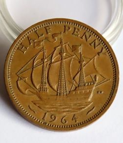 1964 Half a penny Elizabeth II bronze