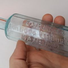 25 - Antique Sea Glass Carbona Products Cork Top Long Neck Bottle