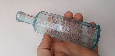 25 - Antique Sea Glass Carbona Products Cork Top Long Neck Bottle