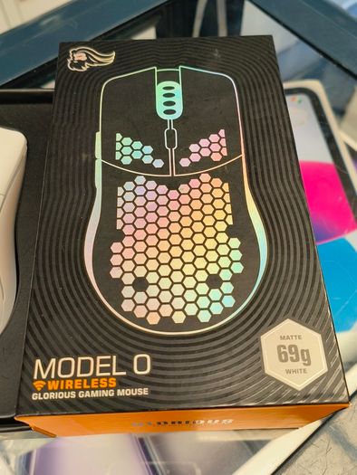 Glorious Gaming Model D Wireless Gaming Mouse - 69g Superlight, Lag Free 2.4Ghz Wireless, RGB, BAMF Sensor, Ergonomic, 6 Buttons - White | Lag free connectivity, advanced BAMF sensor, long battery life, PTFE sliders, beehive format, vivid lighting (Used)