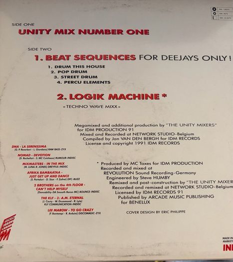The Unity Mixers Number One Original 1991 Belgian IDM Records Pressing
