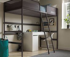 TUFFING Loft bed frame, dark grey, 90x200 cm
