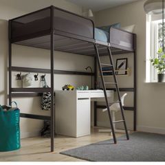 TUFFING Loft bed frame, dark grey, 90x200 cm