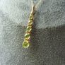 9ct Gold Graduated Peridot Pendant Necklace. 16 inch Chain Hallmarked 375 Image 2