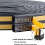 Draught Excluder Tape for Door Window, Self-Adhesive Weather Stripping, 6M Type D Sealing Foam Tape Strip Against Cold Draught/Anti-Collision/Soundproof/Waterproof/Dustproof Black Image 3