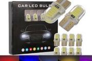 10x 194 T10 W5W LED Car Light Super Bright COB Car Bulb 6000K White Yellow Blue Red Green License Plate Lamp Dome Light Bulbs