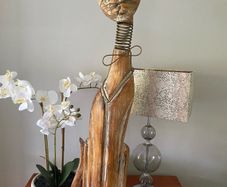 Wooden cat figure