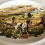 Large Oval Decorative Picture Plate / Platter Springer Spaniels and Pheasants in Meadow Print Image 3