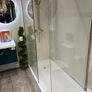 Brushed Brass Glass Shower Panel 1200mm Image 4
