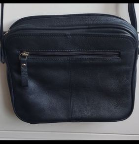 Taurus Real Leather Crossbody Bag - Triple Compartment