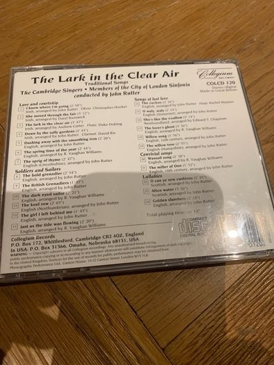 The Cambridge Singers With Members Of The City Of London Sinfonia / The Lark In The Clear Air