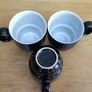 3 PC Denby Stackable Mug Mushroom Black everyday Stoneware England 12 OZ Image 3