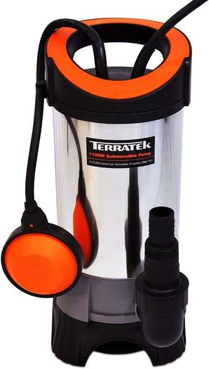 1100W Stainless Steel Submersible Water Pump, Suitable for Pumping Dirty Water, Great for Swimming Pools, Flooded Cellars, Large Ponds & More