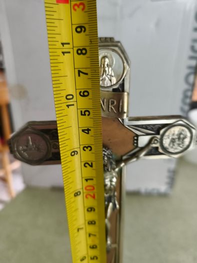 Rare find Crucifix of Lourdes, Art Deco period from the 1920s Materials: Metal