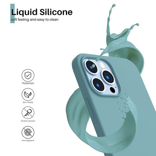 Liquid Silicone Shockproof Case For iPhone 13 Pro Max Luxury Soft Phone Cover Cactus New - FHT9IP13PMLK