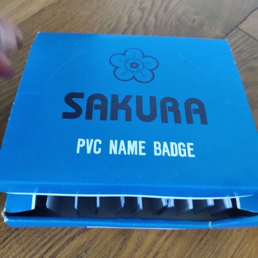 Sakura PVC Name Badges Dual Pin Clip. 2 Boxes Available. 8e each or two for 13e