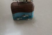 Small wooden ornament caravan by the sea handmade