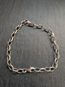 Solid men unisex silver bracelet