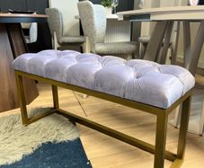 SALE! Metal bench lilac velvet seat