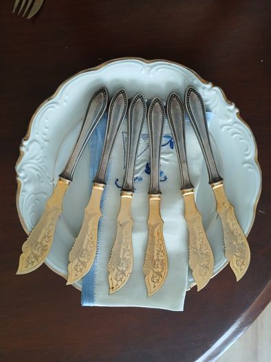 Antique French Silver Plated Knife and Fork