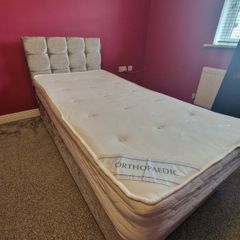 single bed with mattress