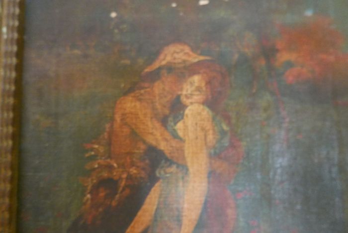 Antique Oil on Canvas with signature 16,4" x 12,4"