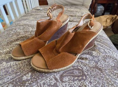 Footglove wedges in a tan colour from M&S