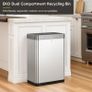 Mirage X 40L Automatic Sensor Kitchen Bin, Double Recycling Bin with 2 x 20L Compartments, Soft-Close Lid and Removable Buckets, Sleek Brushed Stainless Steel Image 2