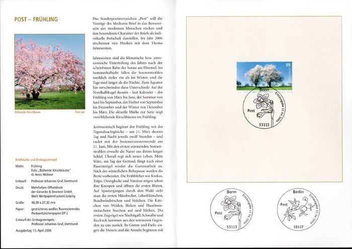 2006 Bundes Republic Deutschland (Germany) Federal Annual Stamp EFT Collection with 50 Images of contents