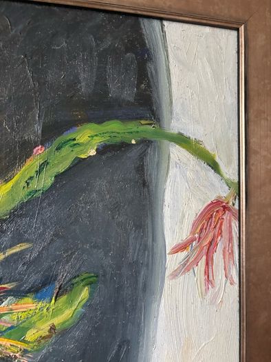 Original Oil Painting of a Flower on Board