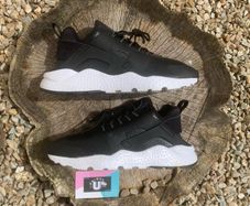 Premium Nike Air Huarache Black Leather