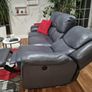 3 seater power recliner and power recliner grey real lethear Image 7
