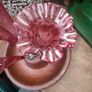 A Beautiful Antique Victorian 3 Cranberry Glass Eperne Image 7