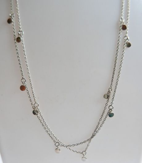 Vintage Sterling Silver 925 Long Dangles Charms Necklace  Length 19" - 4,6g