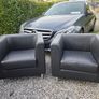 4 faux black leather tub seats excellent condition Image 3