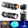 UV Ultra LED Purple Flashlight Violet Blacklight Inspection Lamp Torch Zoomable  Money Image 2