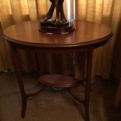Vintage oval side table with oval smaller shelf underneath