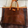 AVENE Eau Thermale tote carry bag holdall.. Black stripes with orange trim & and inner sac. IMMACULATE UNUSED & AS NEW. Image 2