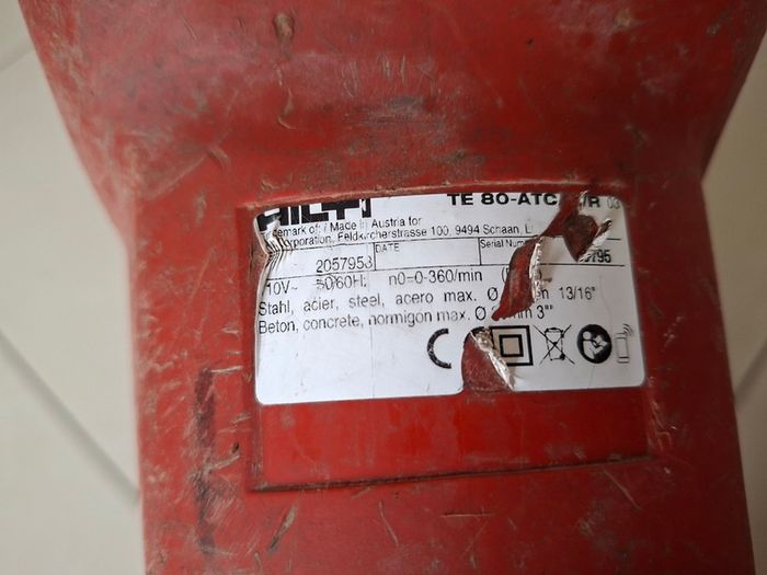Hilti TE 80-ATC AVR Sds Max 2 Mode 110v