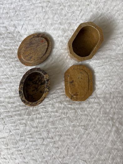 Alabaster Mini Trinket Box (2) with Shell Inlay (E5 each)