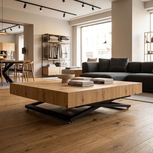 SANNA 2-in-1 Transforming Table | Height-Adjustable & Extendable Coffee to Dining Table