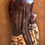Large African Mother and Child Hand Carved Wood Relief Wall Art 78cm Image 7