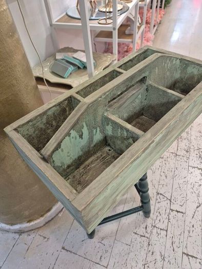 Vintage solid wood Tidy trough caddy